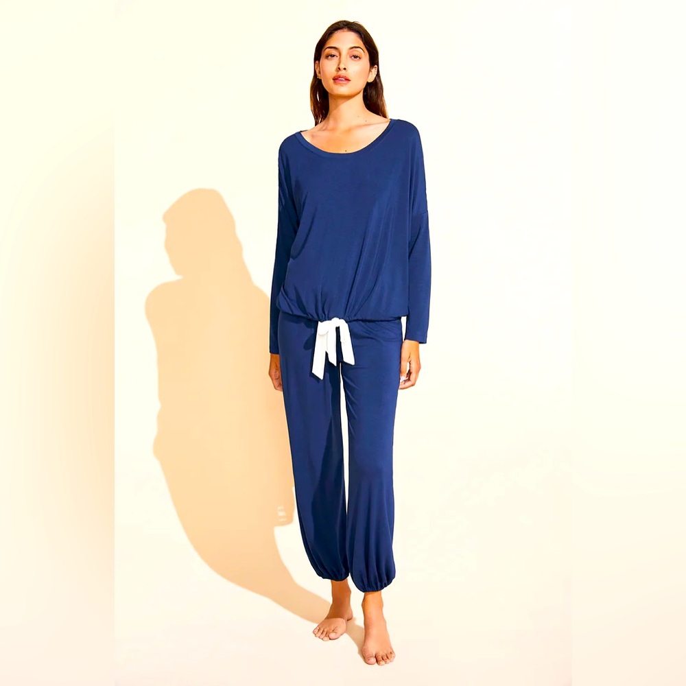 Gisele TENCEL™ Modal Slouchy PJ Set Navy/Ivory Size: Medium